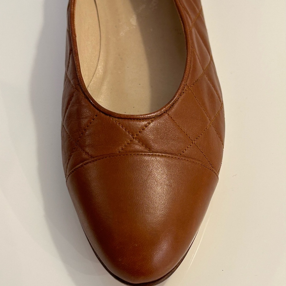 L ARCAD Leather women’s flat, brown shoes | Size 38,5
